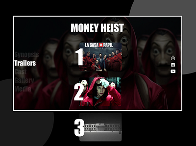 Money Heist 2020 adobe adobe xd adobexd money money heist moneyheist movie netflix show trailer ui user interface design