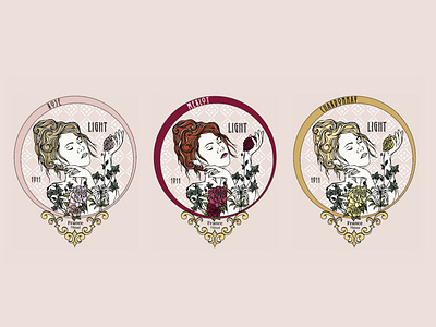 Art Nouveau Wine Label Illustrations