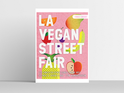 Vegan Street Fair Poster design food festival fruits illustration illustrator poster poster art poster design vegan vegan food