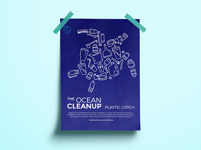 Ocean Cleanup Poster design ecofriendly illustraion illustration art illustrator ocean plastic poster poster design print design turtle