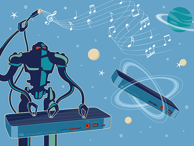 Other World Robot Illustration #2 art direction campaign design illustration music producer space technology trade show vector