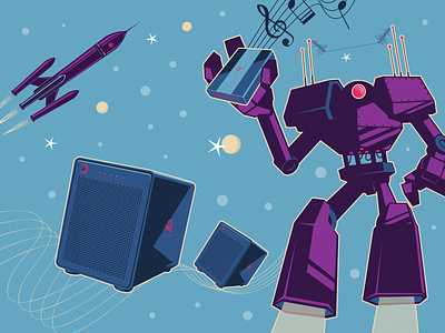 Other World Tour Robot Illustration art direction campaign design illustraion music technology trade show vectors