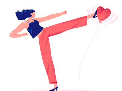 Valentine's day fake girlpower heart kick martial art valentinesday