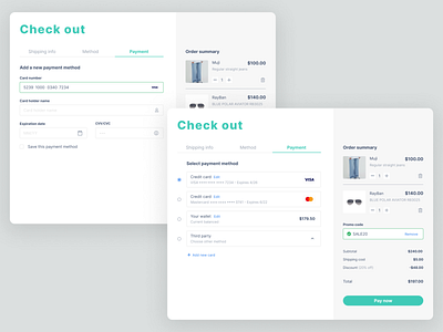 Daily UI 002 : Credit card checkout app design ui ux web