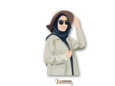 Muslimah vector design eyeglasses flat icon illustration illustrator muslimah vector woman woman illustration