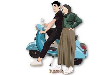 Couple Muslim couple couple illustration couplegoals couples illustration illustrator vector