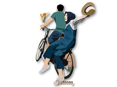 Couple Muslim couple couple illustration couplegoals illustration illustrator vector