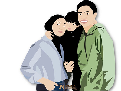 Ayu Dito actris family family portrait familyillustration happyfamily