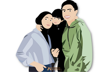 Ayu Dito actris family family portrait familyillustration happyfamily