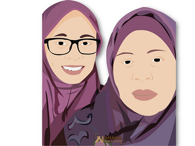 Sister and Mother couple design flat icon illustration illustrator muslimah parents vector woman woman illustration