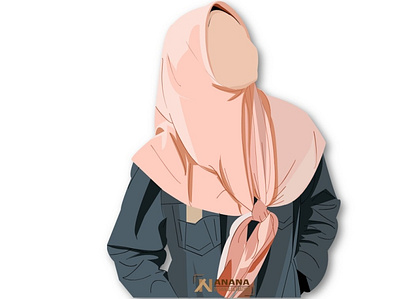 Muslim Woman Illustration happy human muslim peach people woman woman illustration