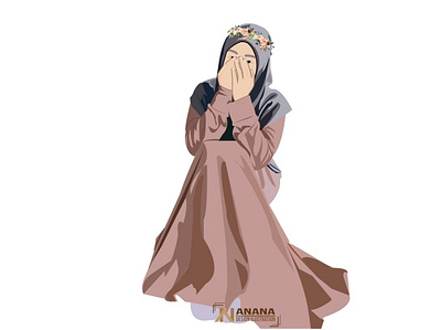 Muslim Woman sitdown design flat human icon illustration illustrator muslimah people simple sitdown vector woman woman illustration