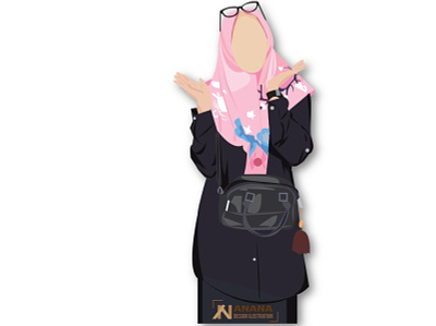 Muslim woman standing design eyeglasses icon illustration illustrator muslim muslimah vector woman woman illustration