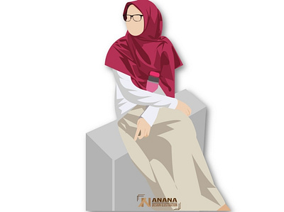 Woman sitdown design illustration illustrator muslim muslimah vector woman woman illustration