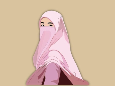 Muslimah bercadar art flatdesign illustration vector