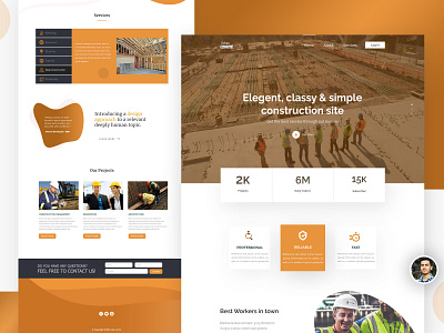 Construction company inspirational web design