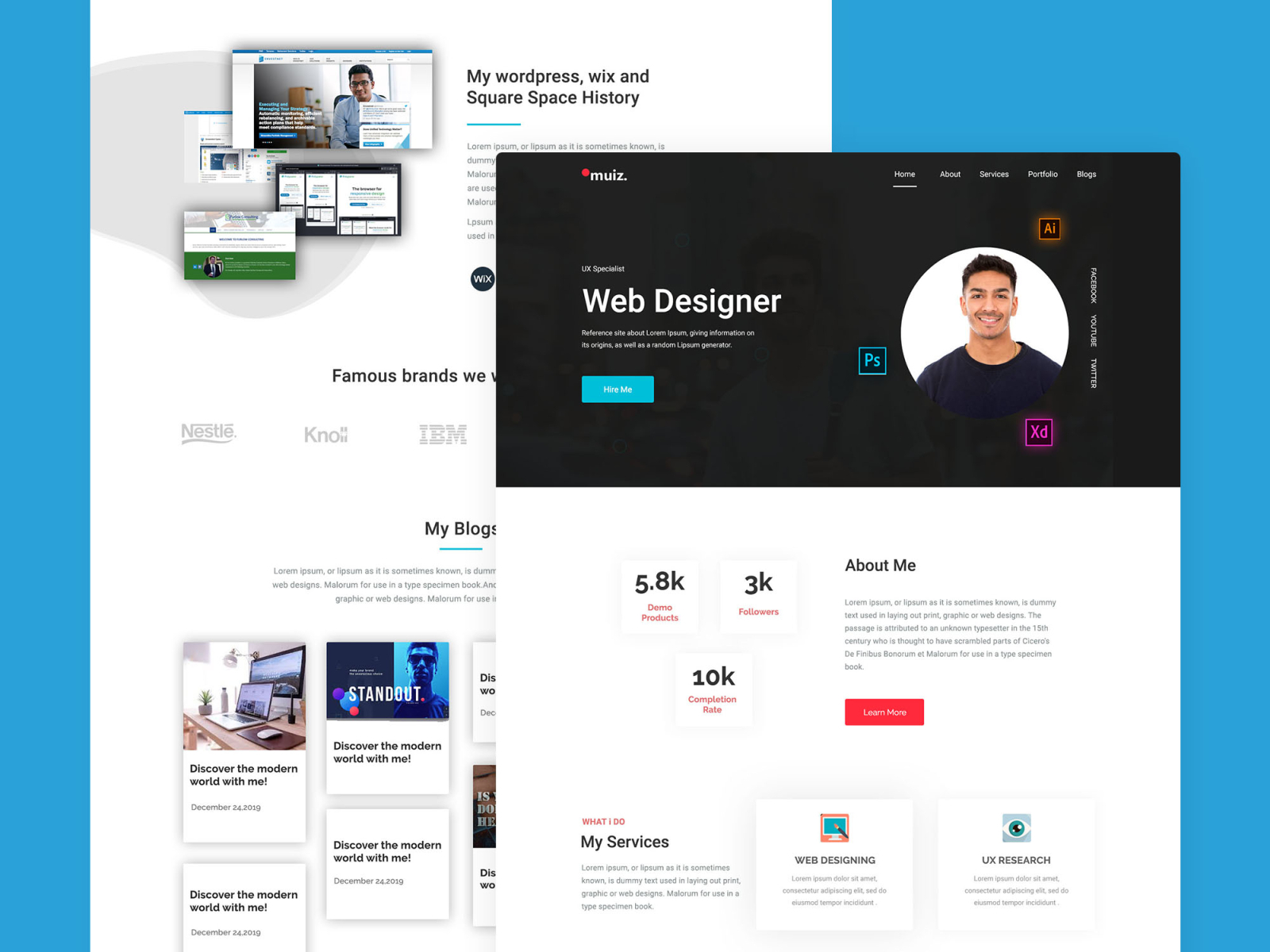 Simple Minimal Portfolio Landing Page By Muhammad Muiz Ul Hassan On 