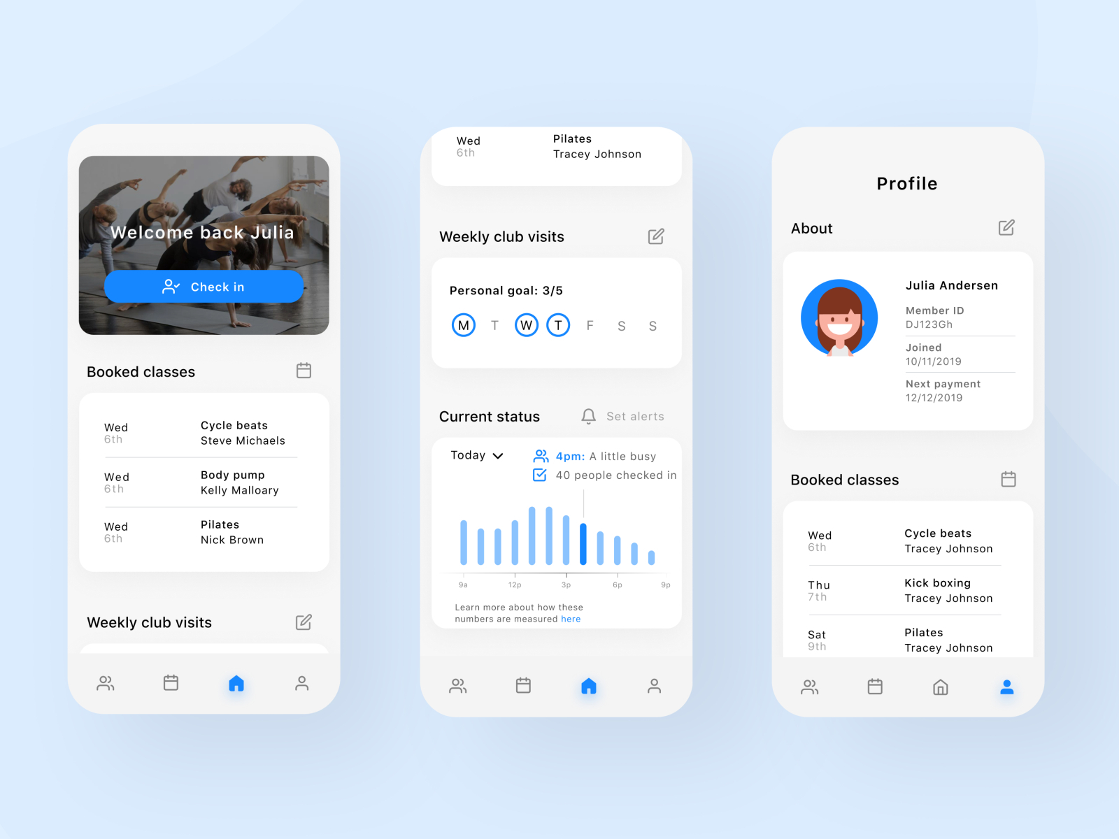 Gym App by Vilma Hortell on Dribbble