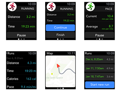 Apple Watch Jogging App app app design apple apple watch concept design product design prototype ui ux watches