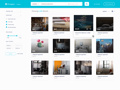 Craiglist website redesign - housing search