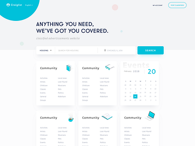 Craigslist Re-design - Homepage