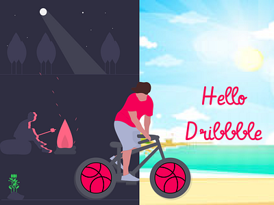 Hello dribbble design illustration ui