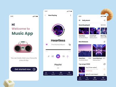 Music App Light Theme app design light theme music music app ui ui design user exprience user interface ux ux design