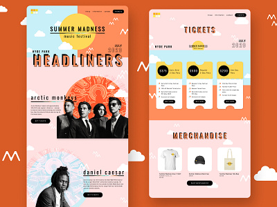 Music Festival Website Concept color concept design music ui uidesign uiux uiuxdesign webdesign website design