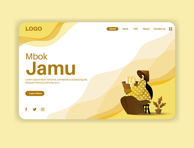 Mbok jamu app art concept design designer flat graphic design illustration illustrator indonesian landing page layout mobile people ui ux web web design website women