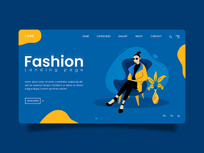 landing page women fashion app art concept design designer fashion fashion illustration flat graphic design illustration illustrator landing page relax sit uiux web women