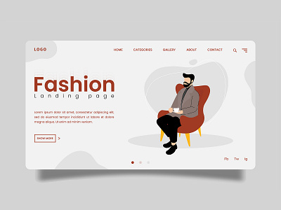 landing page men fashion app art concept design designer fashion illustration flat graphic design home page illustration landing page website design