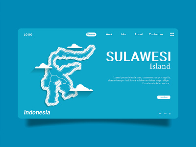 Landing page Sulawesi maps app art concept design graphic design home page illustrator indonesian landing page web