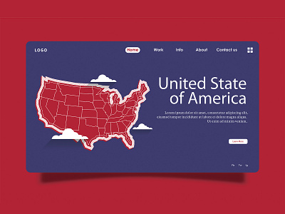 Landing page United State of America app concept design flat graphic design home page illustration illustrator landing page web