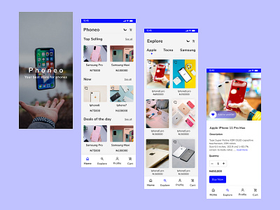 Mobile app for a phone store ecommerce online store phones