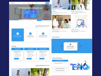 Healthcare landing page