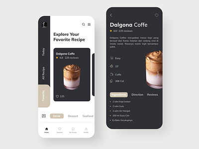 Recipe App Design design landingpage mobile app mobile app design mobile design mobile ui ui uidesign