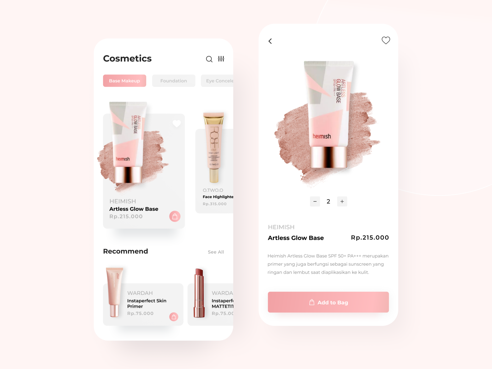 Cosmetics Mobile App by Nasyiya Ulfa on Dribbble