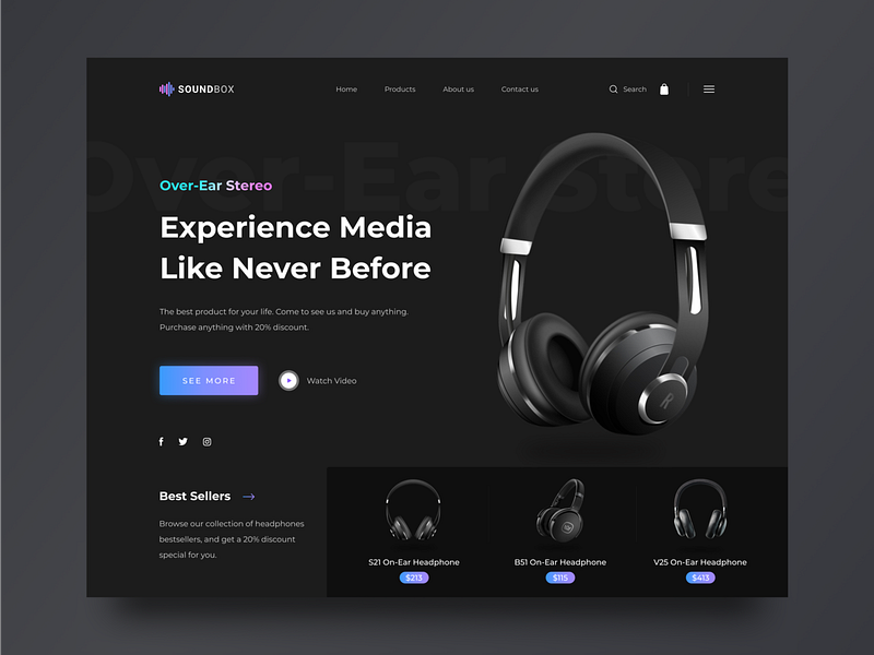 Headphones site designs, themes, templates and downloadable graphic