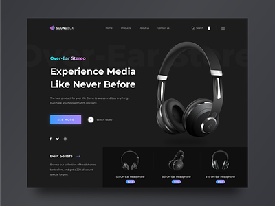 Headphones Website Concept design e comerce landingpage ui uidesign webdesign website concept