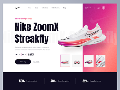 Nike Shoes Store Website Design | Hero Section design e commerce nike shoes ui uidesign websitedesign websiteshop