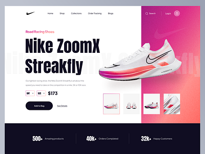 Nike Shoes Store Website Design | Hero Section