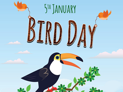 bird day cocoon sky sparrow tree typography