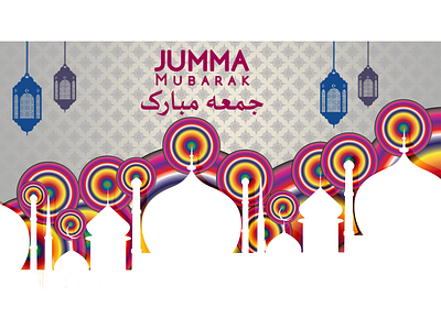 happy friday background banner design illustration jumah mubarak vector