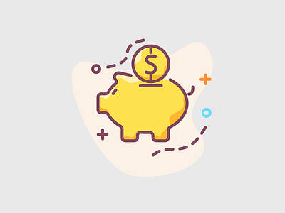 Piggy bank - saving money concept illustration