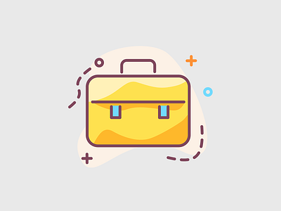 Business briefcase illustrated icon