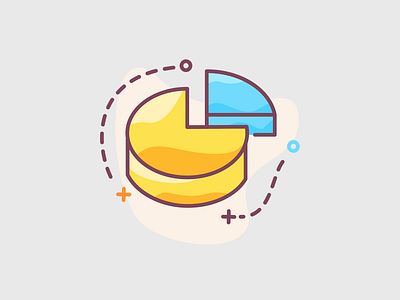 3d graph illustraed icon