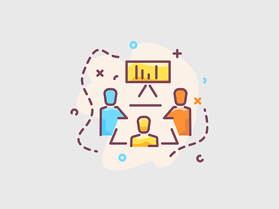 Meeting - presentation concept illustration brief briefing design essential icons flat icons icon design icon pack manage managment meet meeting meeting room meetings meetup presentation