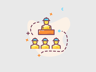 Manager and workers team essential icons flat icons icon design icon pack illustration manager managers meet meeting roicons team woman work worker workers