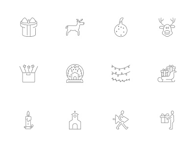 ⭐ Roicons - christmas icon set candle christmas christmas tree church design essential icons flat icons gift icon icon design icon pack party roicons