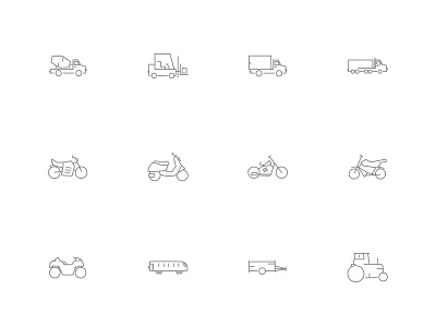 ⭐ Roicons - vehicles icon set bike car chopper concrete mixer construction machines contruction forklift icons moped motor motorbike quad set suv tractor train truck trucks vehicle vehicles